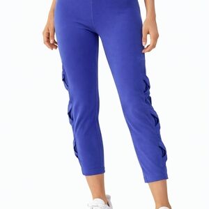 Betsey Johnson Performance Blue Lattice Side Athletic Leggings XS